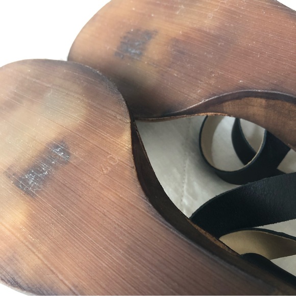 Aldo black leather wedge sandals - Picture 15 of 15